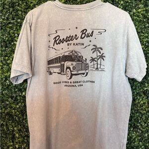 Katin Rooster Bus Graphic Tee - Light Gray with Black Print